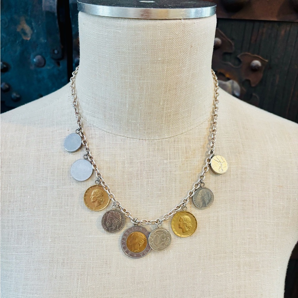 Milor gold and Silver Coin Necklace